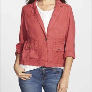 *SOLD*NWT Caslon Cinder Red Linen Blazer Jacket XL